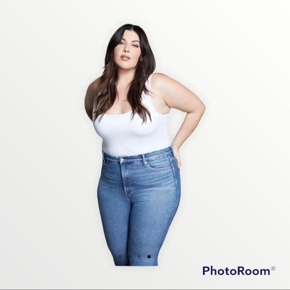 NWT GOOD AMERICAN x REVOLVE Good Curve Skinny Crop Medium Wash Jeans, Size 24 - Picture 6 of 15